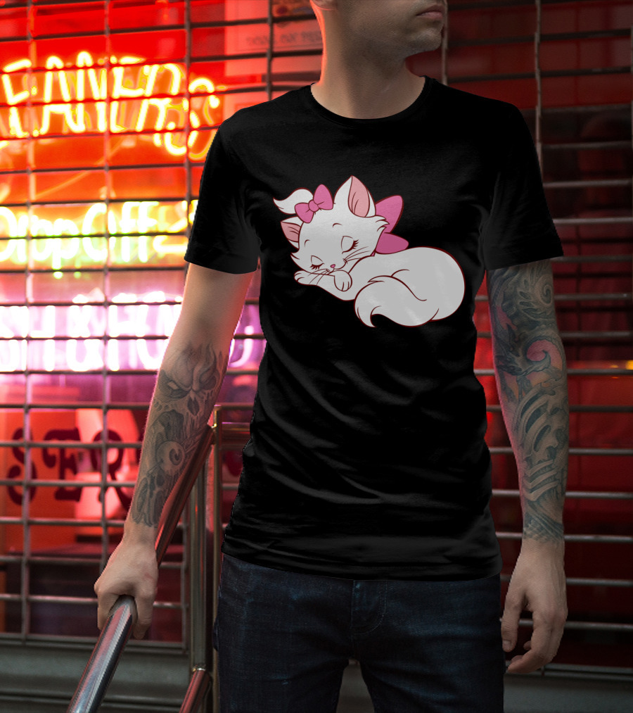 WoMarie Marie Cat Aristocats Kitty Cartoon T-Shirt