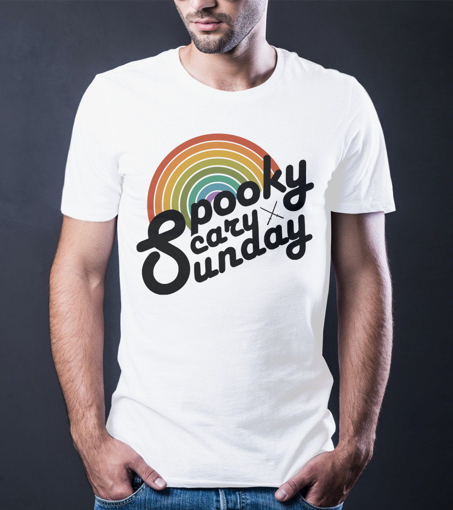 CoryxKenshin Spooky Scary Sunday Retro Rainbow T-Shirt