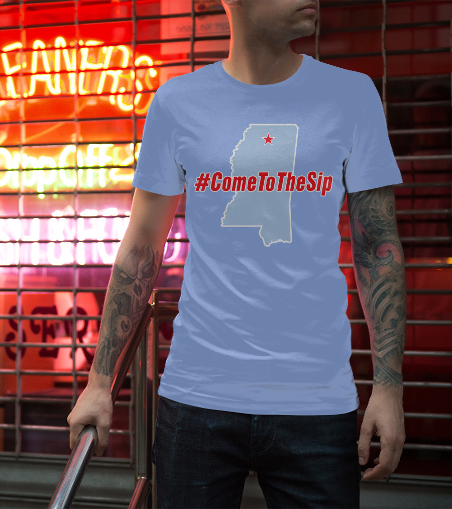 Ole Miss Come To The Sip Hashtag Mississippi Map Star T-Shirt