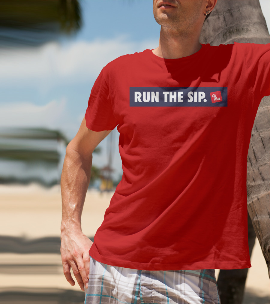 Ole Miss Run The Sip Bold Red T-Shirt