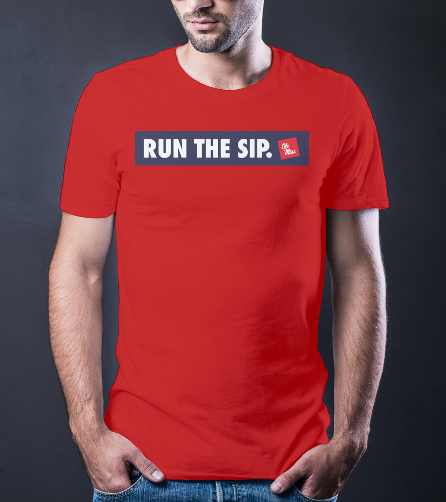 Ole Miss Run The Sip Bold Red T-Shirt