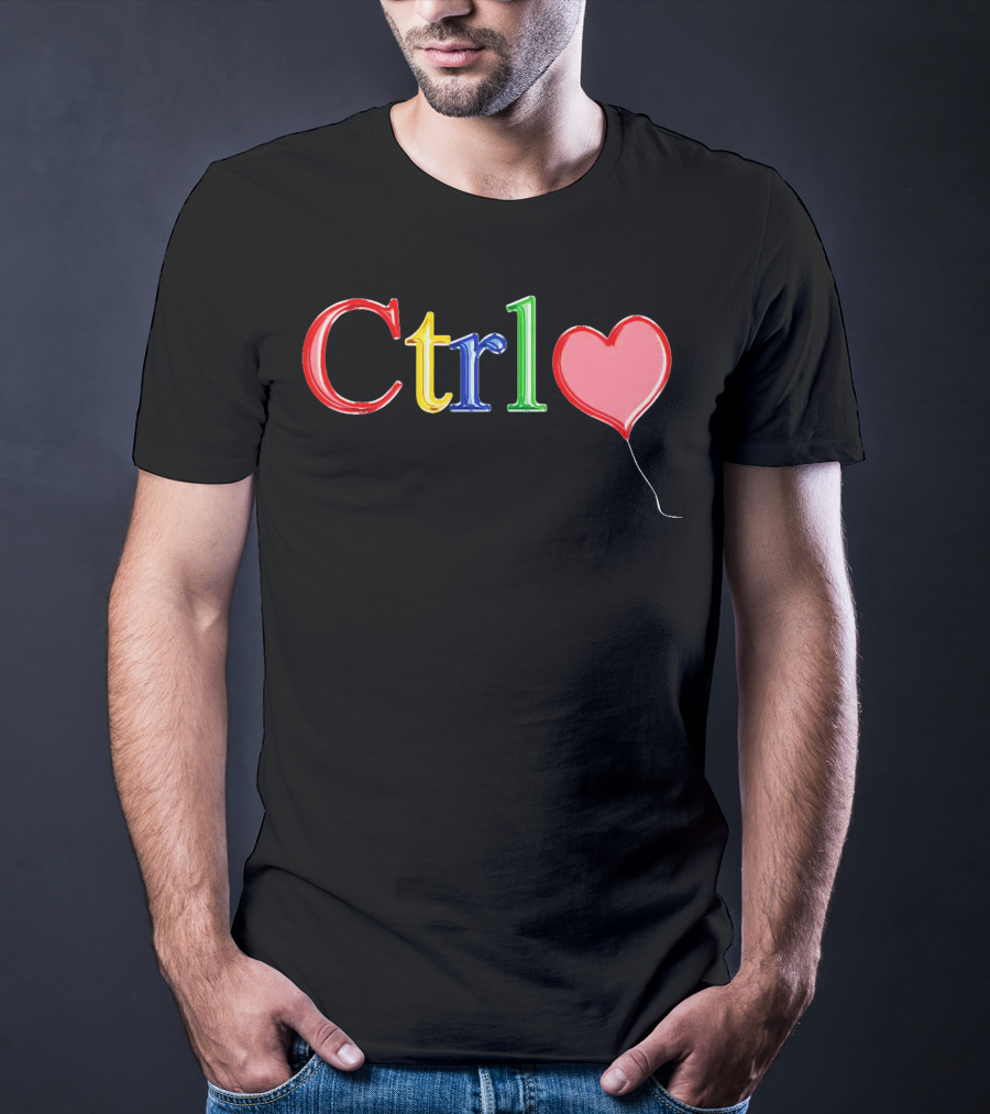 Ctrl Heart Balloon Colorful Letters T-Shirt