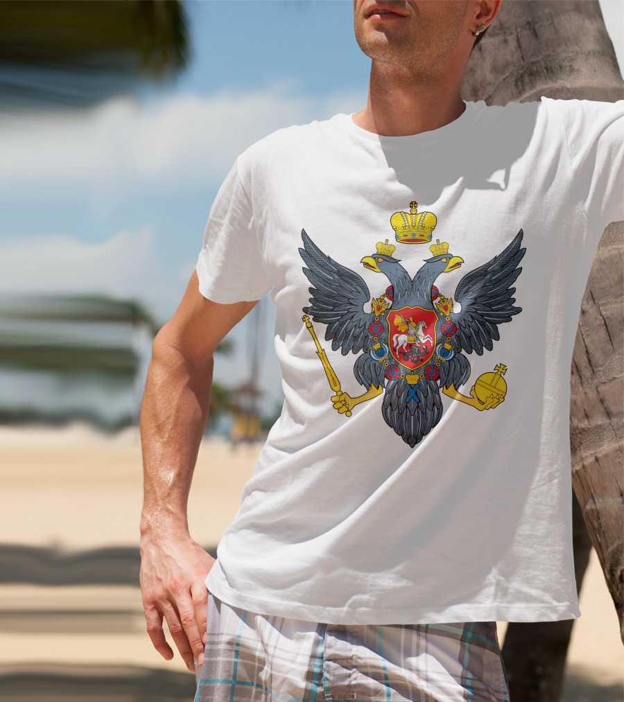 Coat Of Arms Of Russia Double-Headed Eagle Emblem T-Shirt
