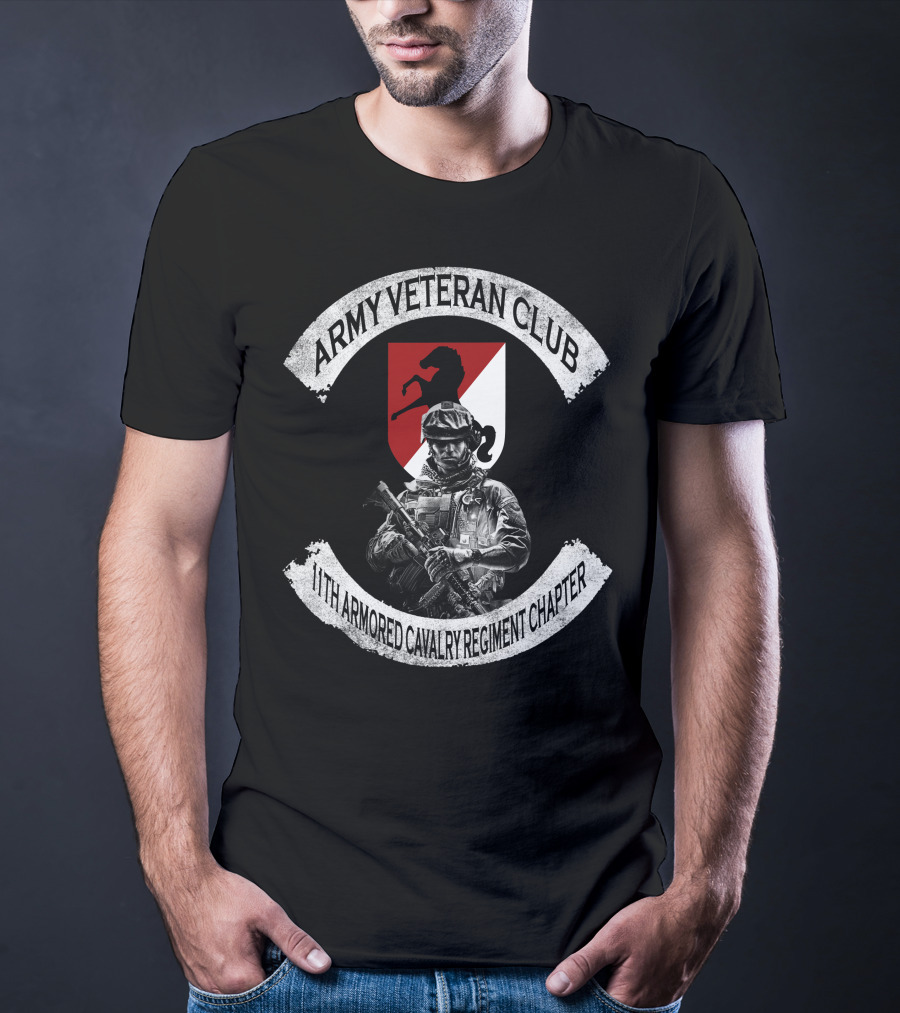 Army Veteran Club 11Th Armored Cavalry Regiment Chapter T-Shirt