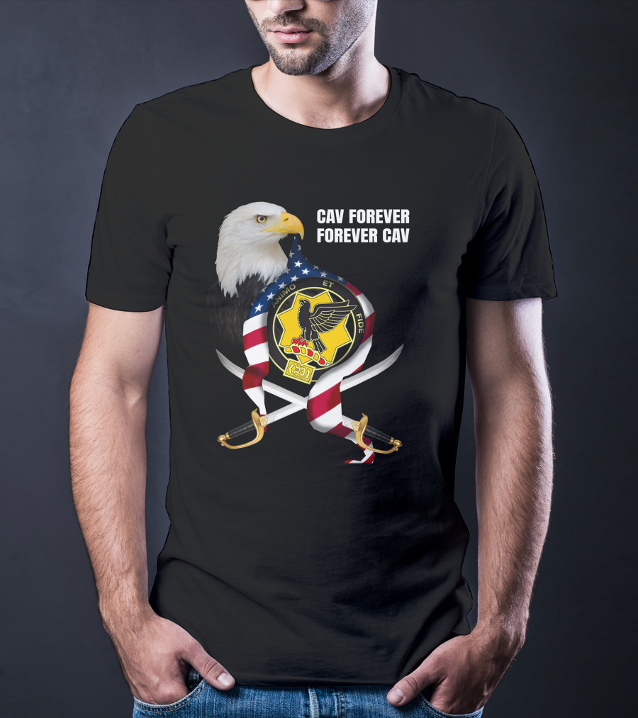 Cav Forever Animus Et Fide Bald Eagle American Patriotism T-Shirt