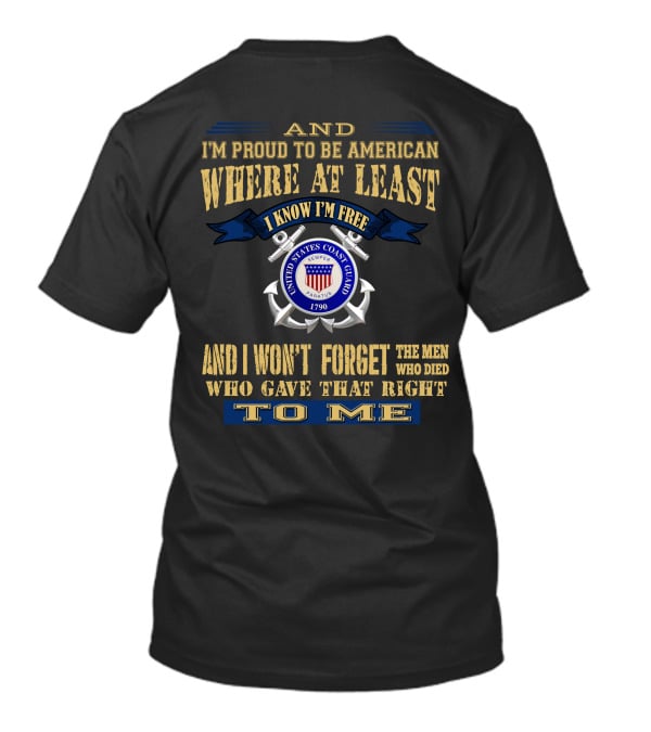 I'm Proud To Be American United States Coast Guard Semper Paratus T-Shirt