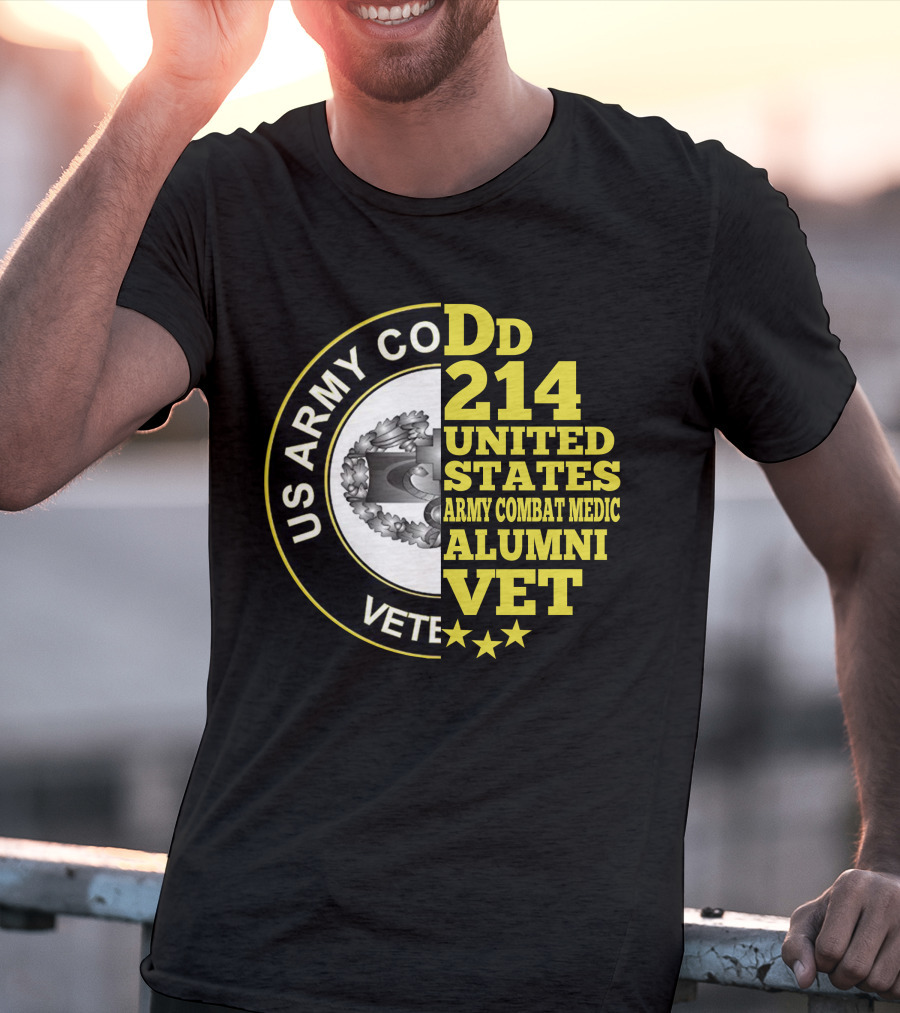 Dd 214 United States Army Combat Medic Alumni Vet Us Army Combat Veteran T-Shirt