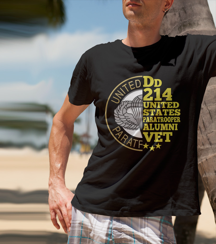 Dd 214 United States Paratrooper Alumni Vet Stars T-Shirt