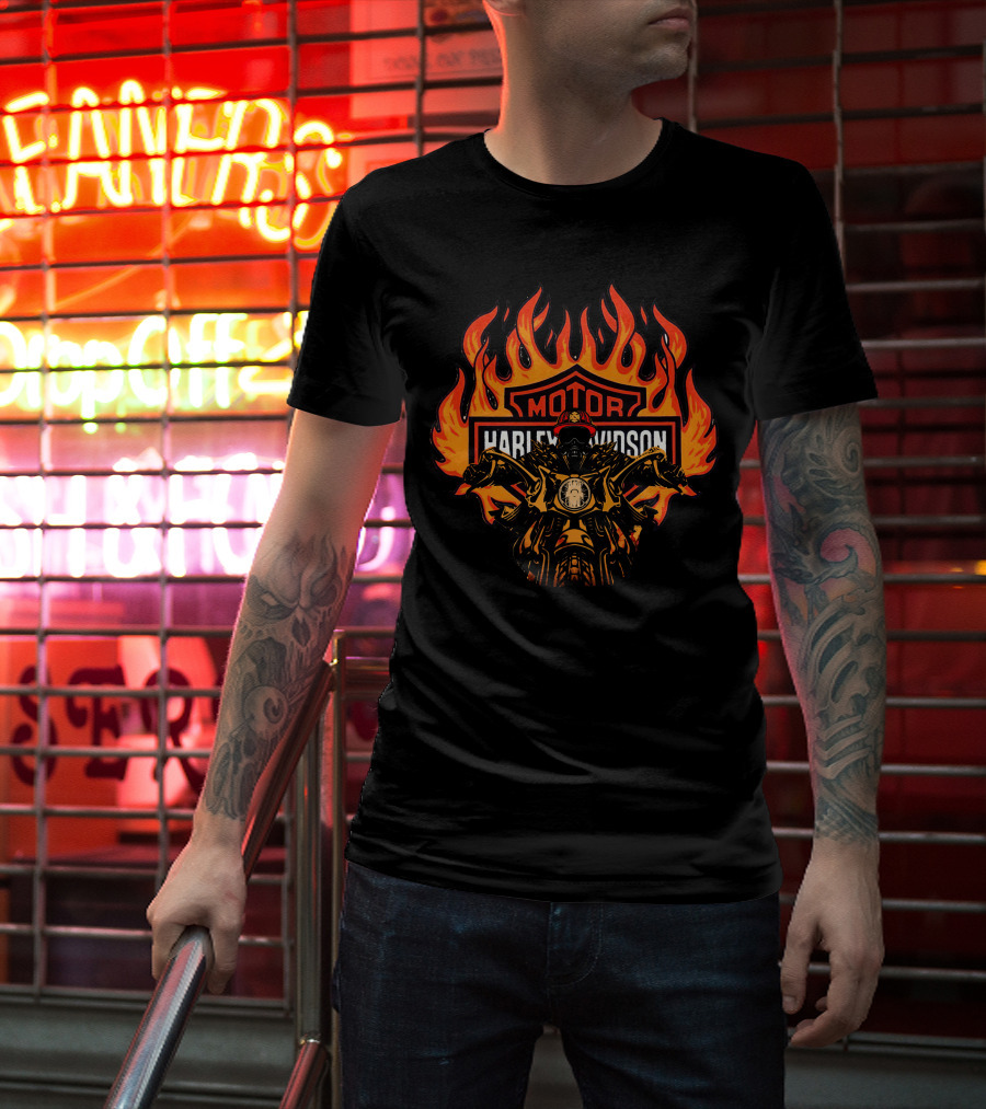 Harley Davidson Motor Flames T-Shirt