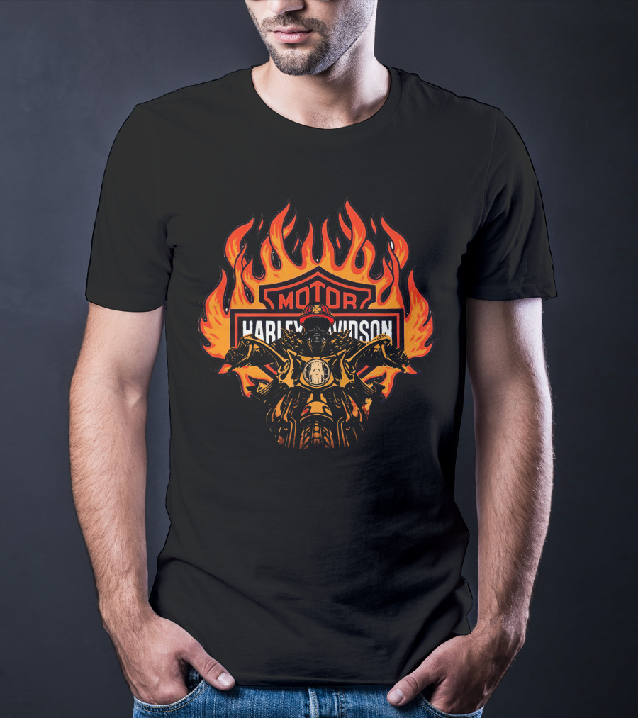Harley Davidson Motor Flames T-Shirt