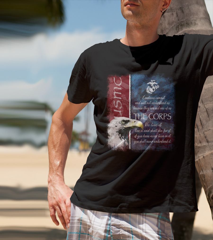 Usmc Marines The Corps Eagle Quote Semper Fidelis T-Shirt