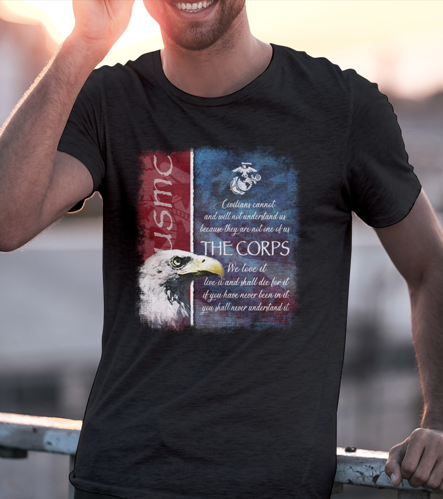 Usmc Marines The Corps Eagle Quote Semper Fidelis T-Shirt