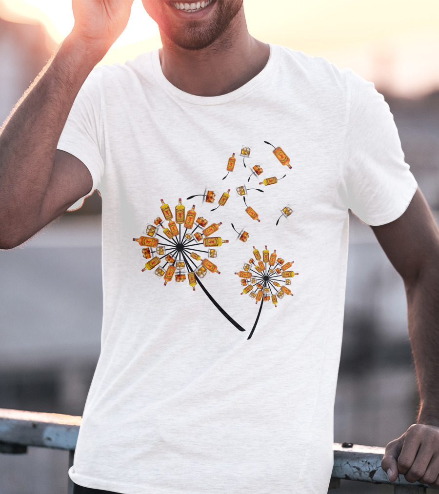 Fireball Whisky Dandelion Bottles Bloom Tvm386 T-Shirt