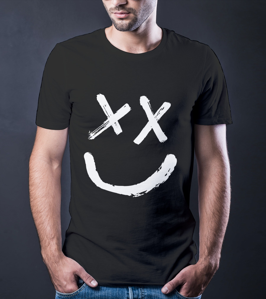 Reverse Smile Distressed Face T-Shirt