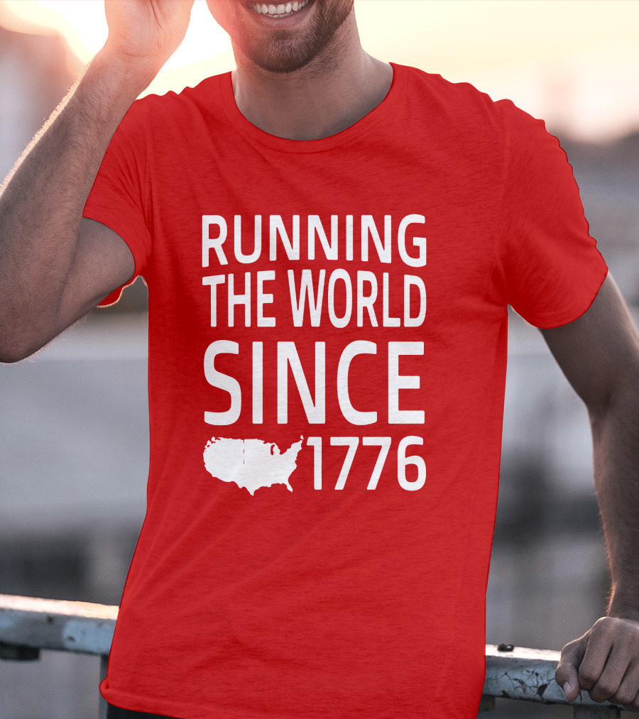 Running The World Since 1776 USA Map T-Shirt