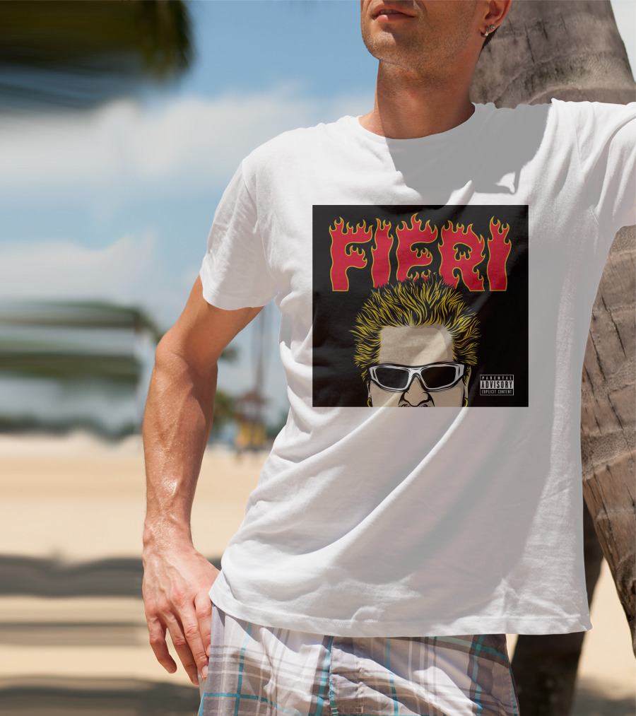 Fieri Flavortown Guyfieristore Merch Retro Flames Sunglasses T-Shirt