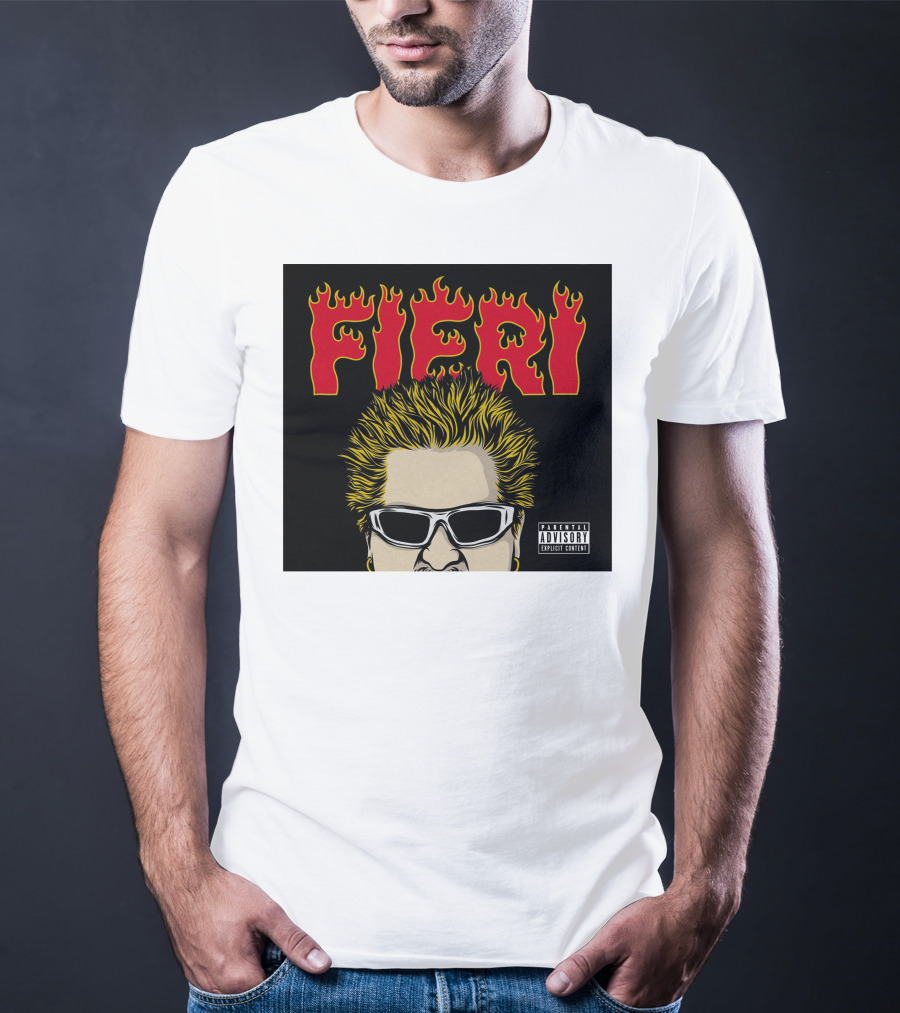 Fieri Flavortown Guyfieristore Merch Retro Flames Sunglasses T-Shirt
