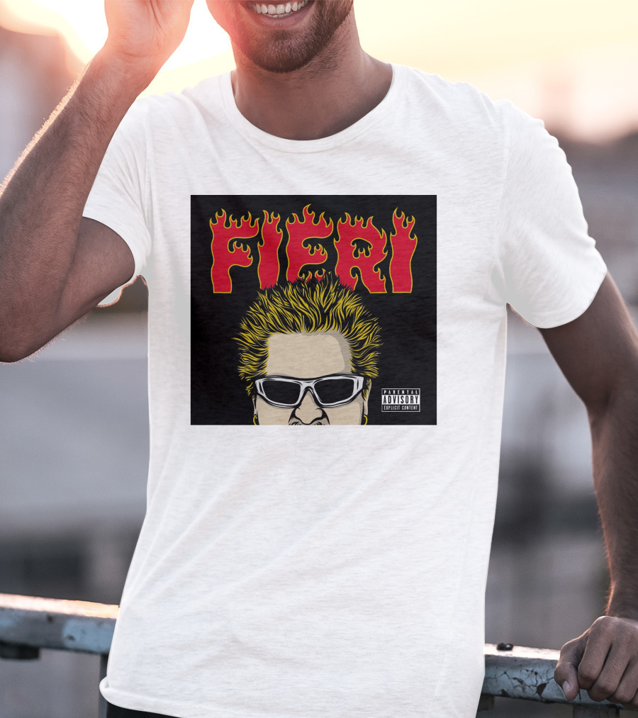 Fieri Flavortown Guyfieristore Merch Retro Flames Sunglasses T-Shirt
