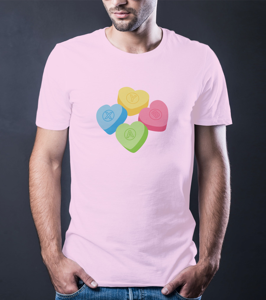 Valentine's Candy Hearts X Y A B T-Shirt