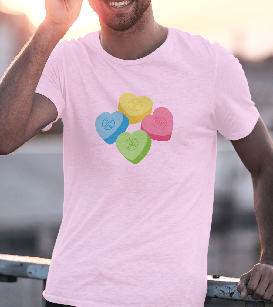 Valentine's Candy Hearts X Y A B T-Shirt