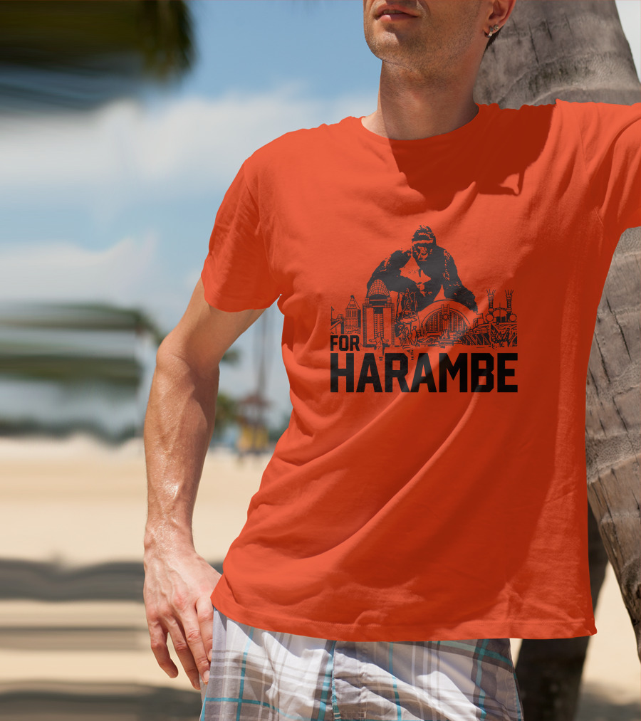 For Harambe Cincinnati Skyline Iconic Gorilla T-Shirt