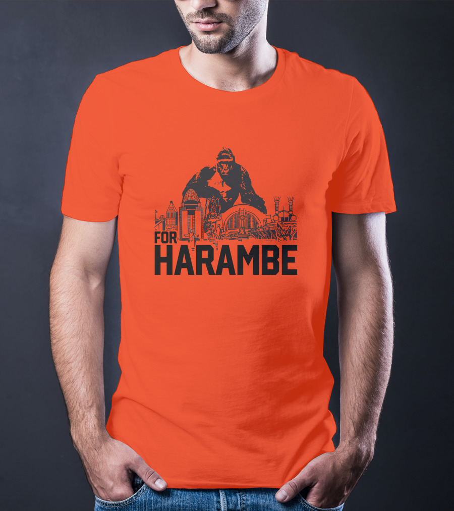 For Harambe Cincinnati Skyline Iconic Gorilla T-Shirt