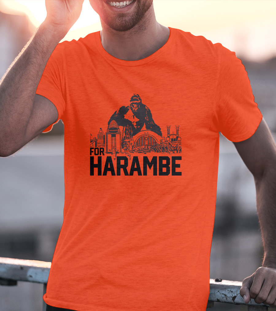 For Harambe Cincinnati Skyline Iconic Gorilla T-Shirt