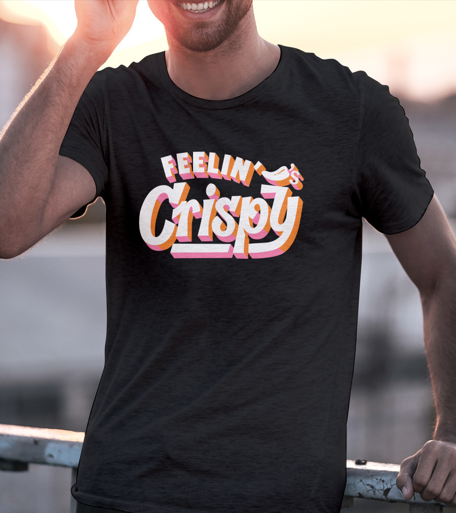 Feelin's Crispy Vibrant 3D Text Logo Beer Bar T-Shirt