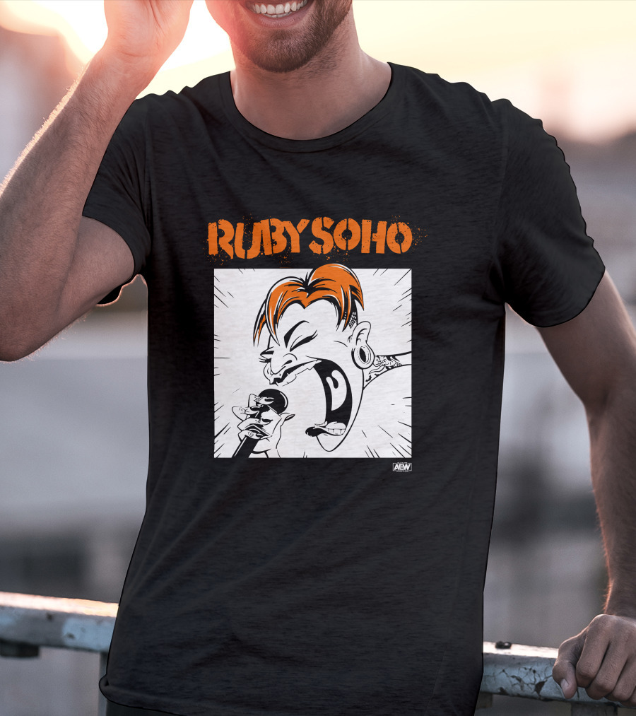 Ruby Soho AEW All Elite Wrestling Merch Scream Tattoo Mic Iconic T-Shirt