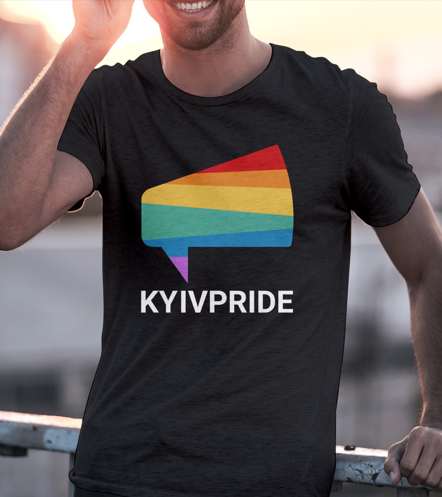 Kyiv Pride Rainbow Megaphone Shirleene Robinson T-Shirt