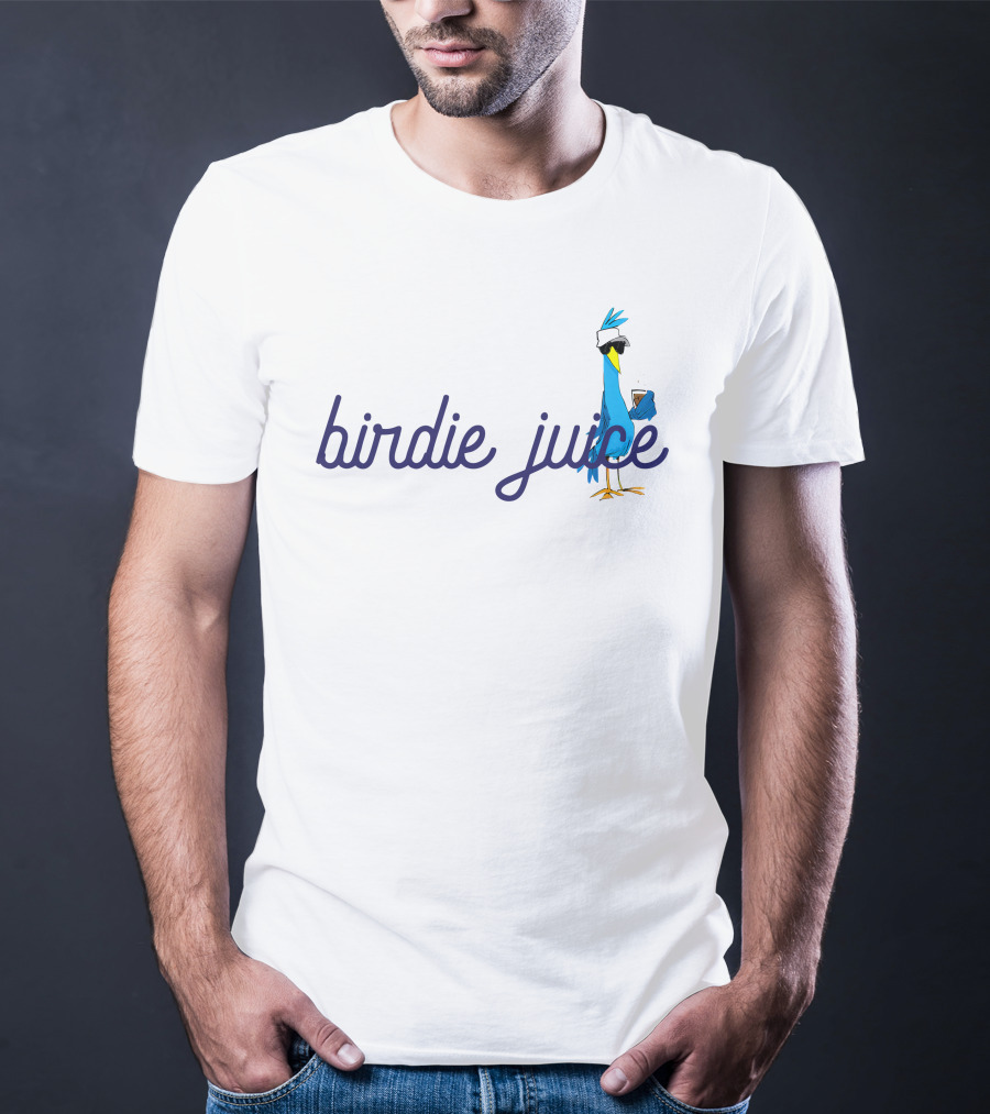Colt Knost Birdie Juice Script Golf Bird Character T-Shirt