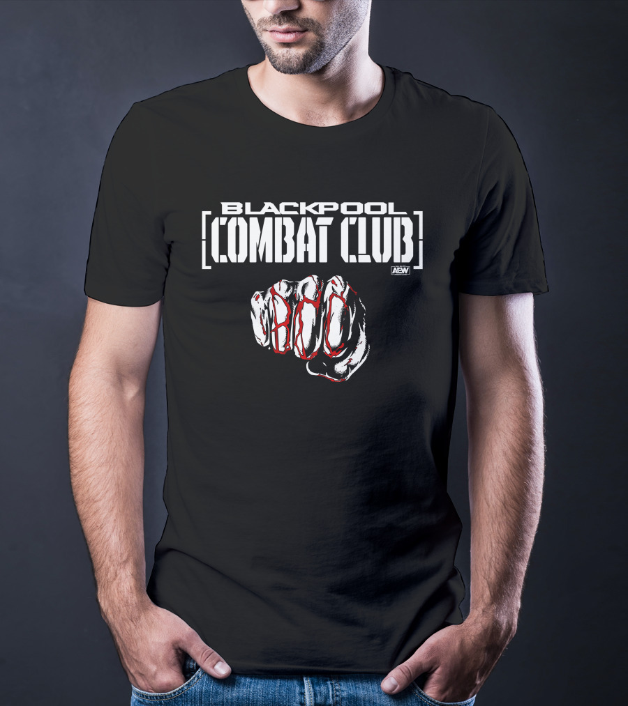 Blackpool Combat Club AEW All Elite Wrestling Logo Fist T-Shirt