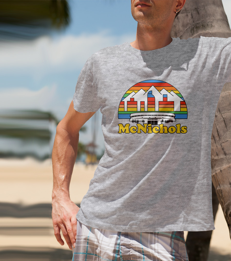 McNichols Sports Arena Retro Mountain Rainbow T-Shirt