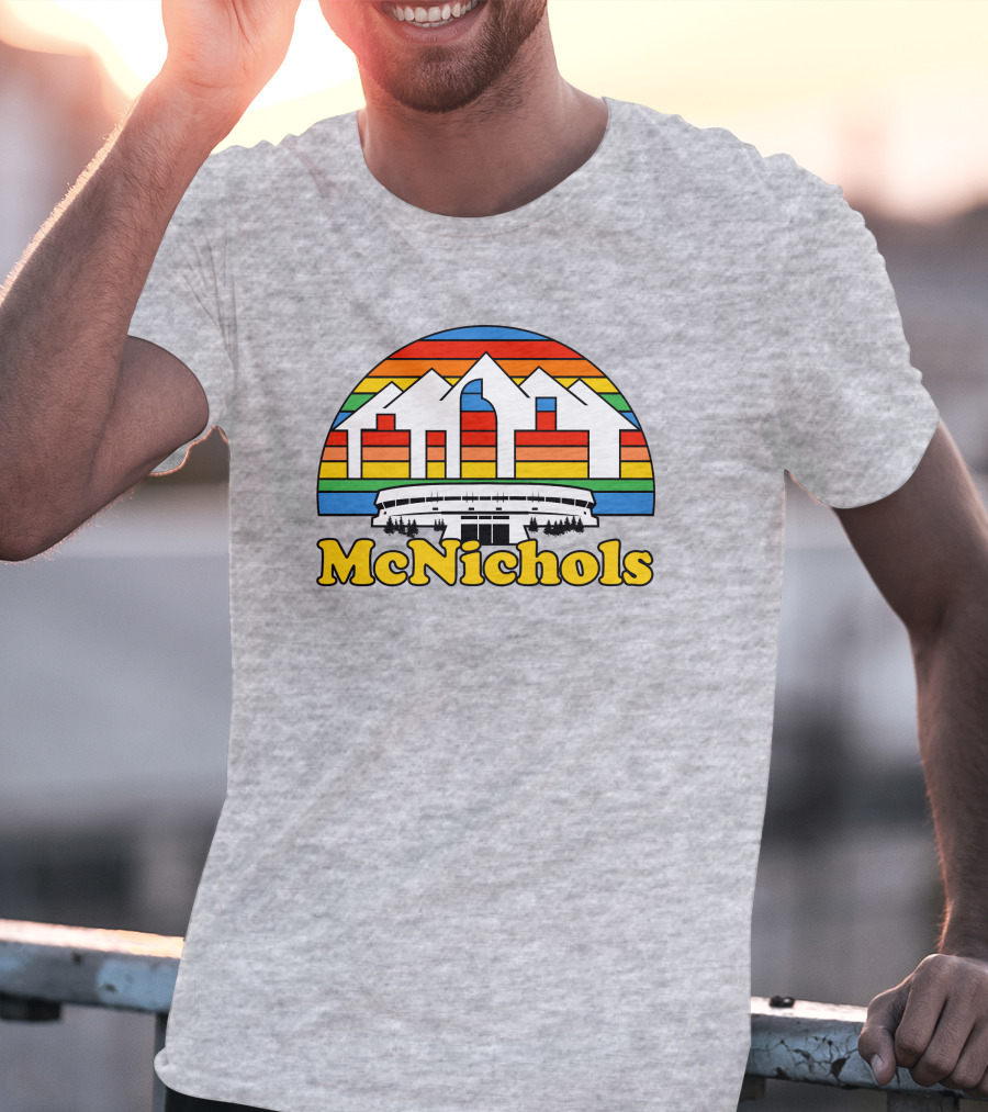 McNichols Sports Arena Retro Mountain Rainbow T-Shirt
