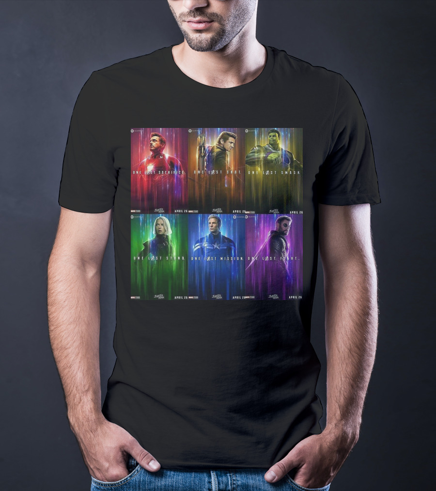 Avenger One Last Sacrifice Shot Smash Stand Mission Fight Marvel Studios April 26 T-Shirt