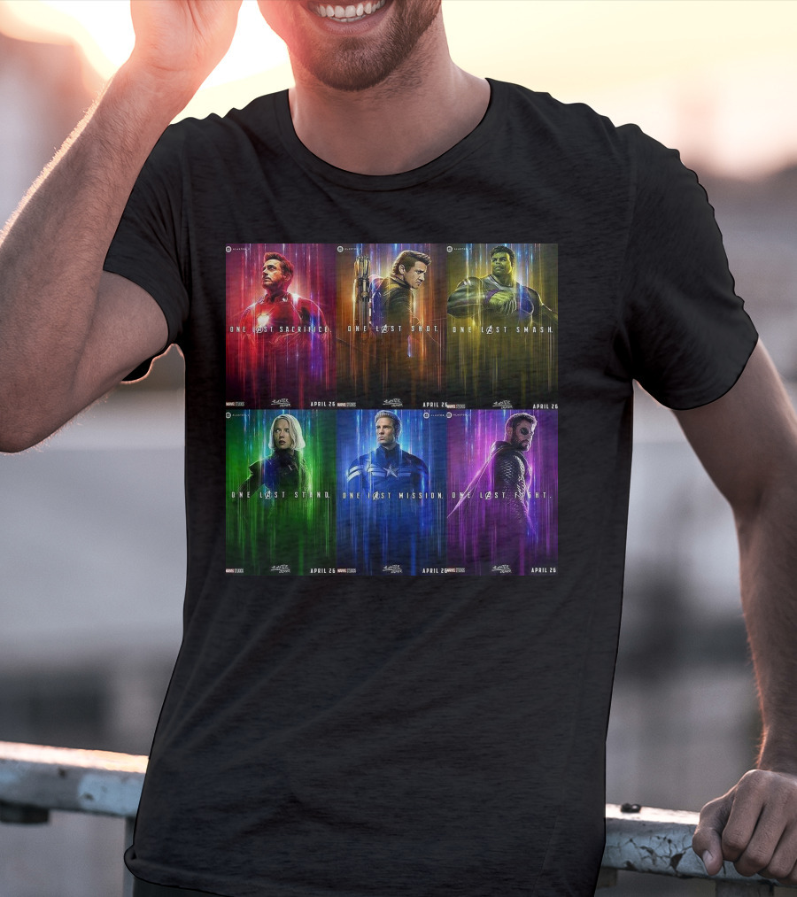 Avenger One Last Sacrifice Shot Smash Stand Mission Fight Marvel Studios April 26 T-Shirt