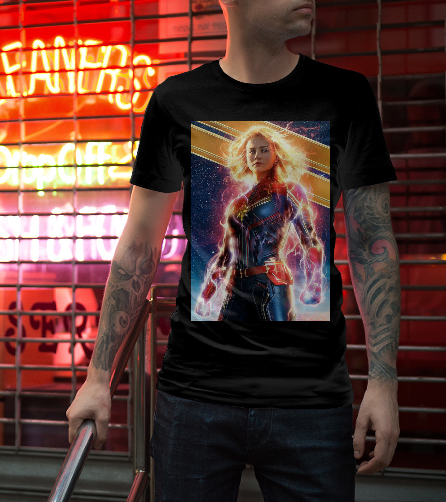 Captain Marvel Shining Heroic Power Cosmic Energy T-Shirt