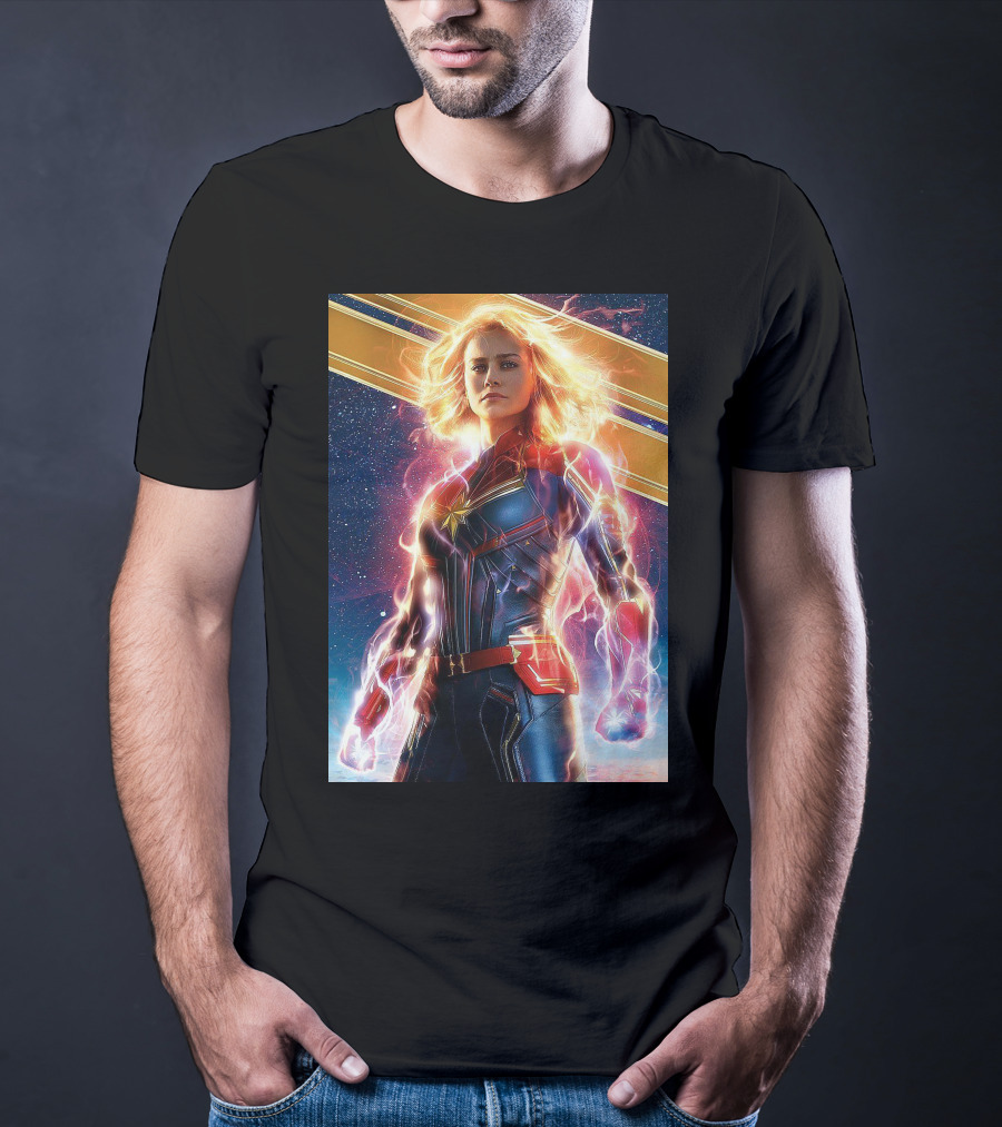 Captain Marvel Shining Heroic Power Cosmic Energy T-Shirt