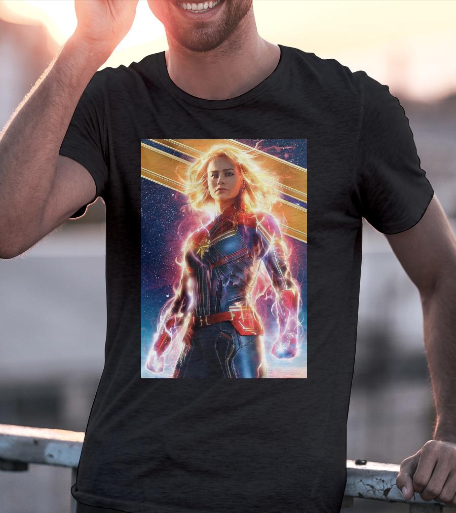Captain Marvel Shining Heroic Power Cosmic Energy T-Shirt