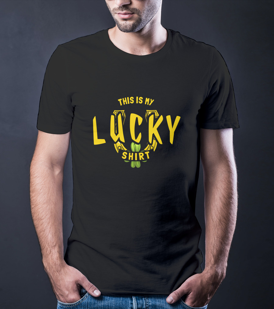 This Is My Lucky Shirt Iconic Horseshoe Clover T-Shirt