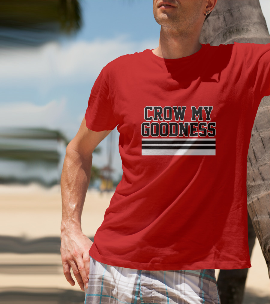 CROW MY GOODNESS Black And White Stripes T-Shirt