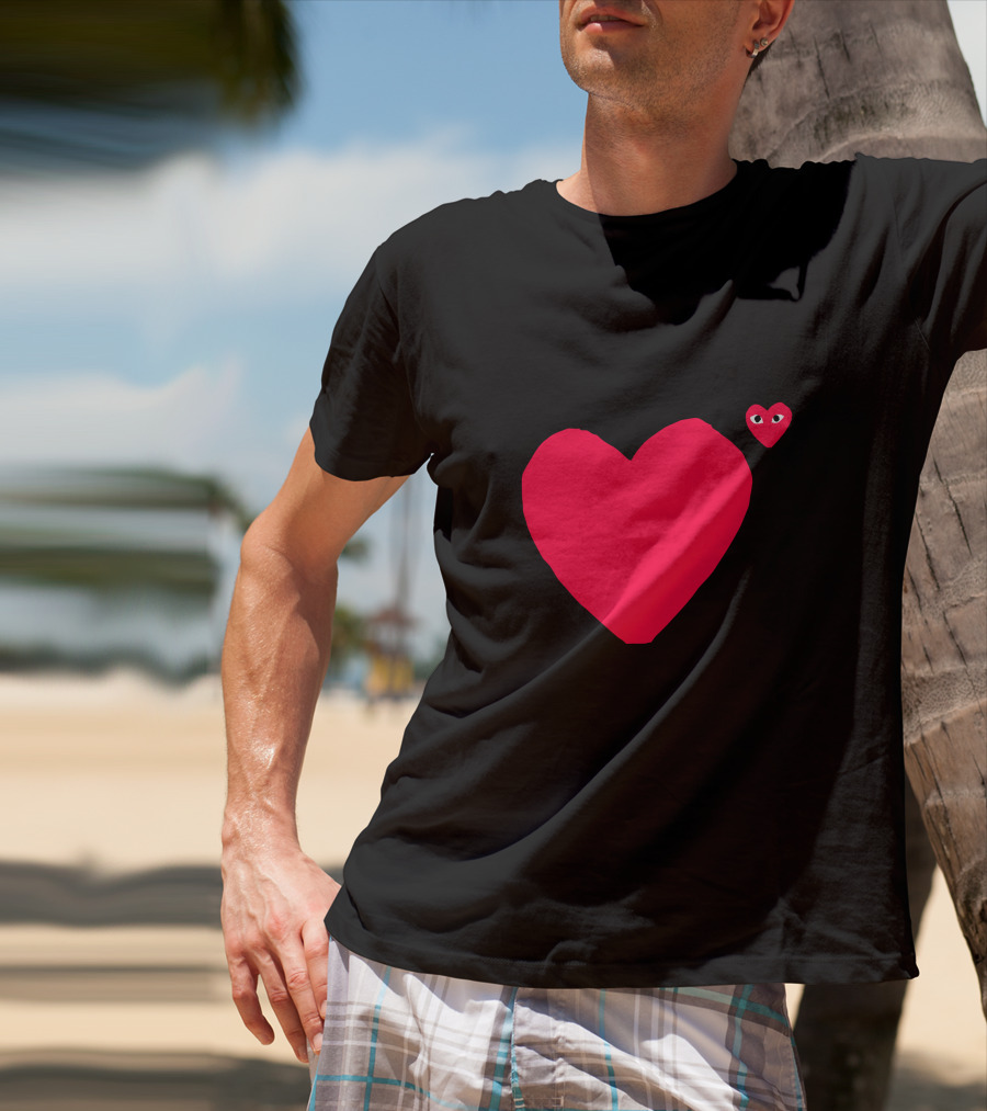 Comme Des Garçons Play Red Heart Icon Eyes T-Shirt