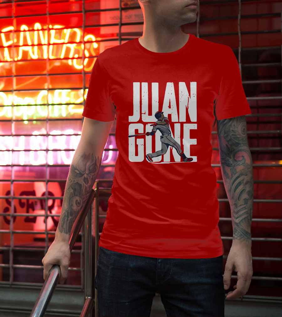 Juan Gone Baseball Player Silhouette Swinging Bat T-Shirt