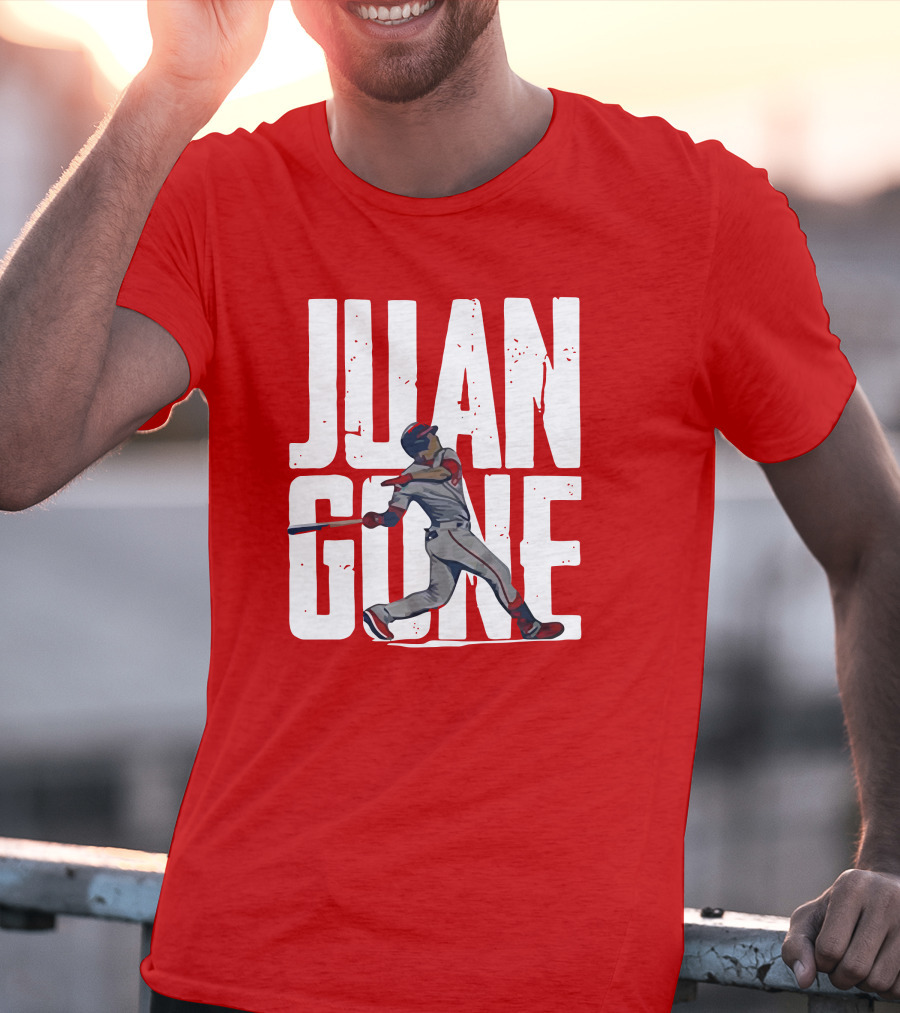 Juan Gone Baseball Player Silhouette Swinging Bat T-Shirt