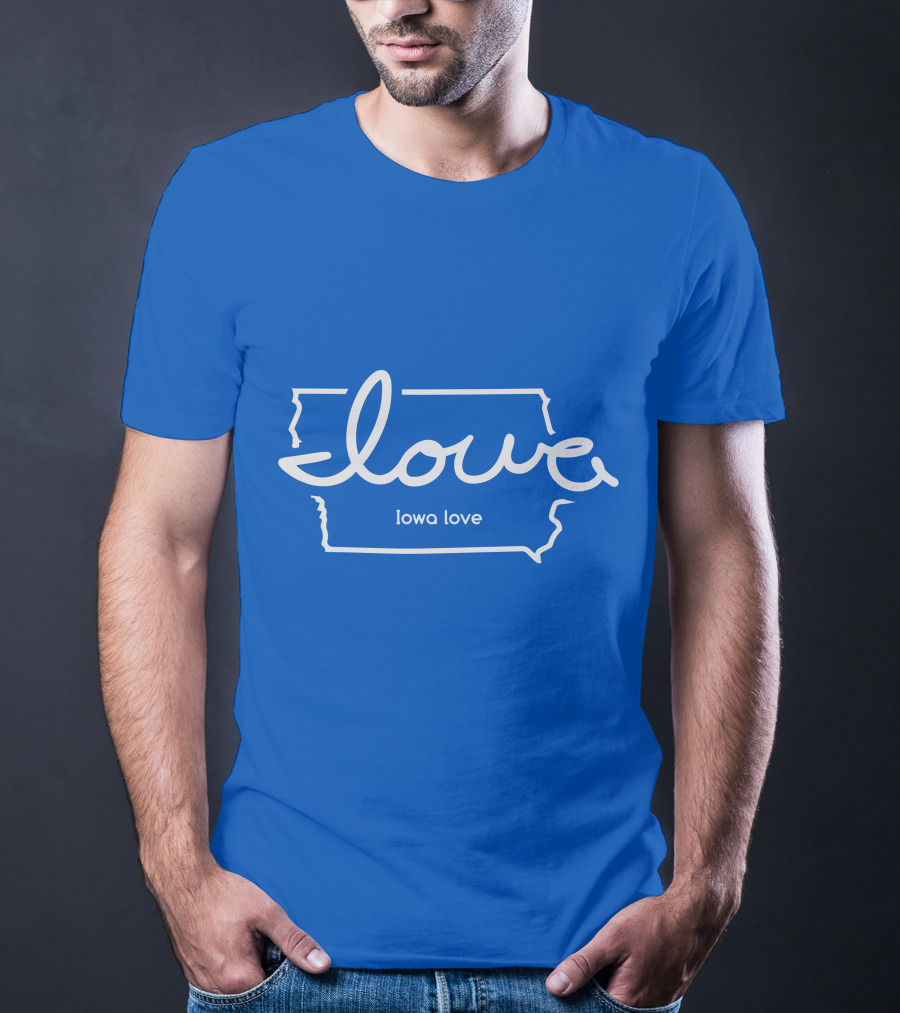 Iowa Love Map Outline T-Shirt