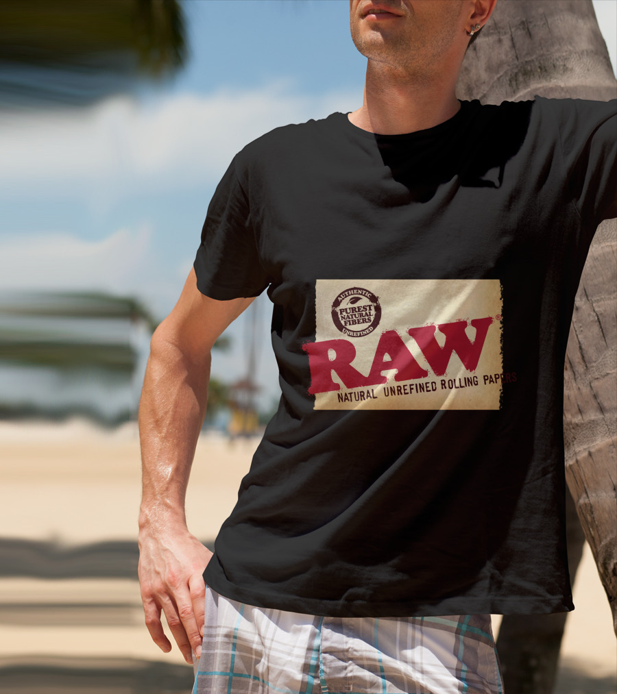 RAW Natural Unrefined Rolling Papers Authentic Purest Natural Fibers T-Shirt