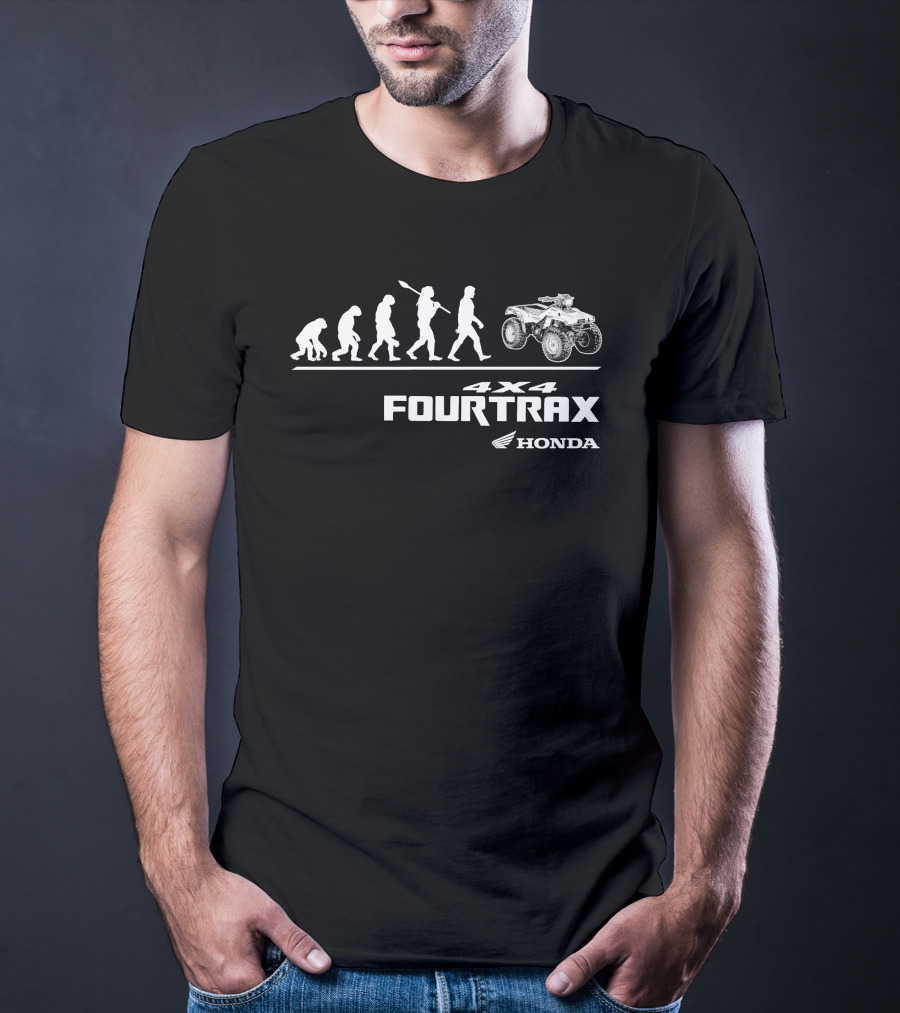 Honda Fourtrax 4x4 Evolution Of Humanity And ATV Transformation T-Shirt