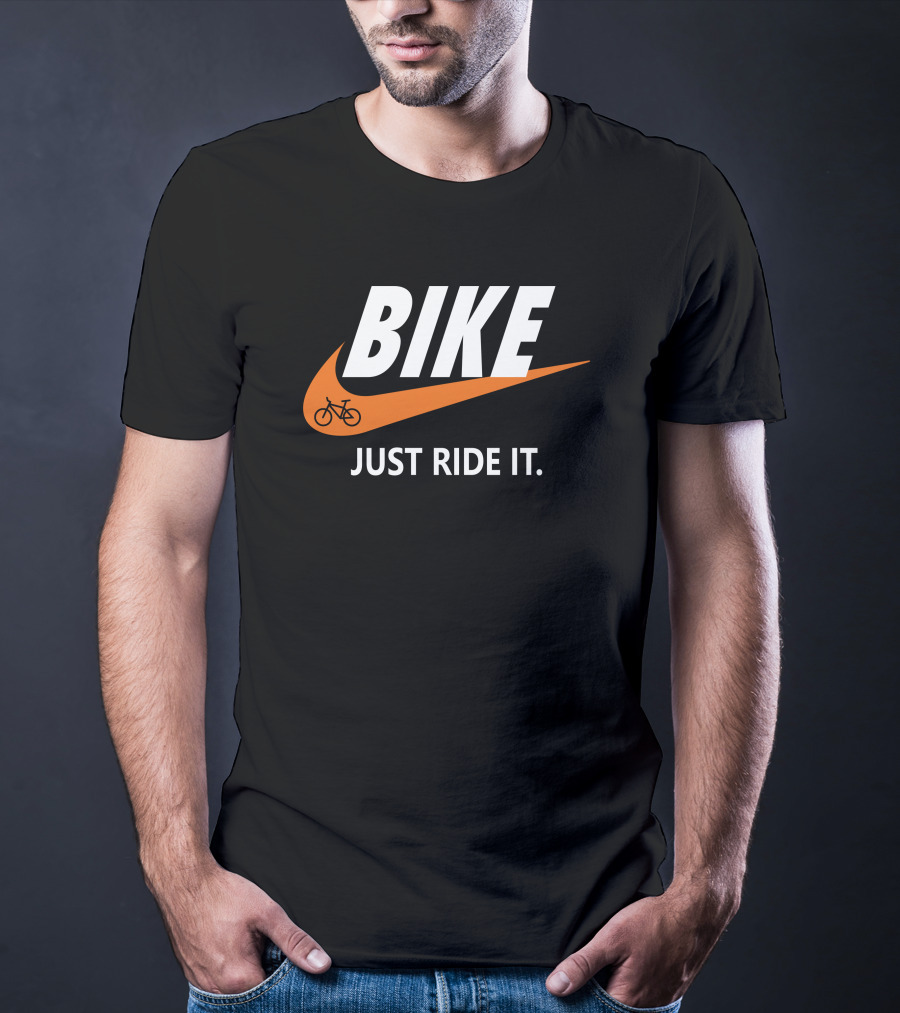 BIKE Just Ride It Swoosh Iconic Cycling T-Shirt
