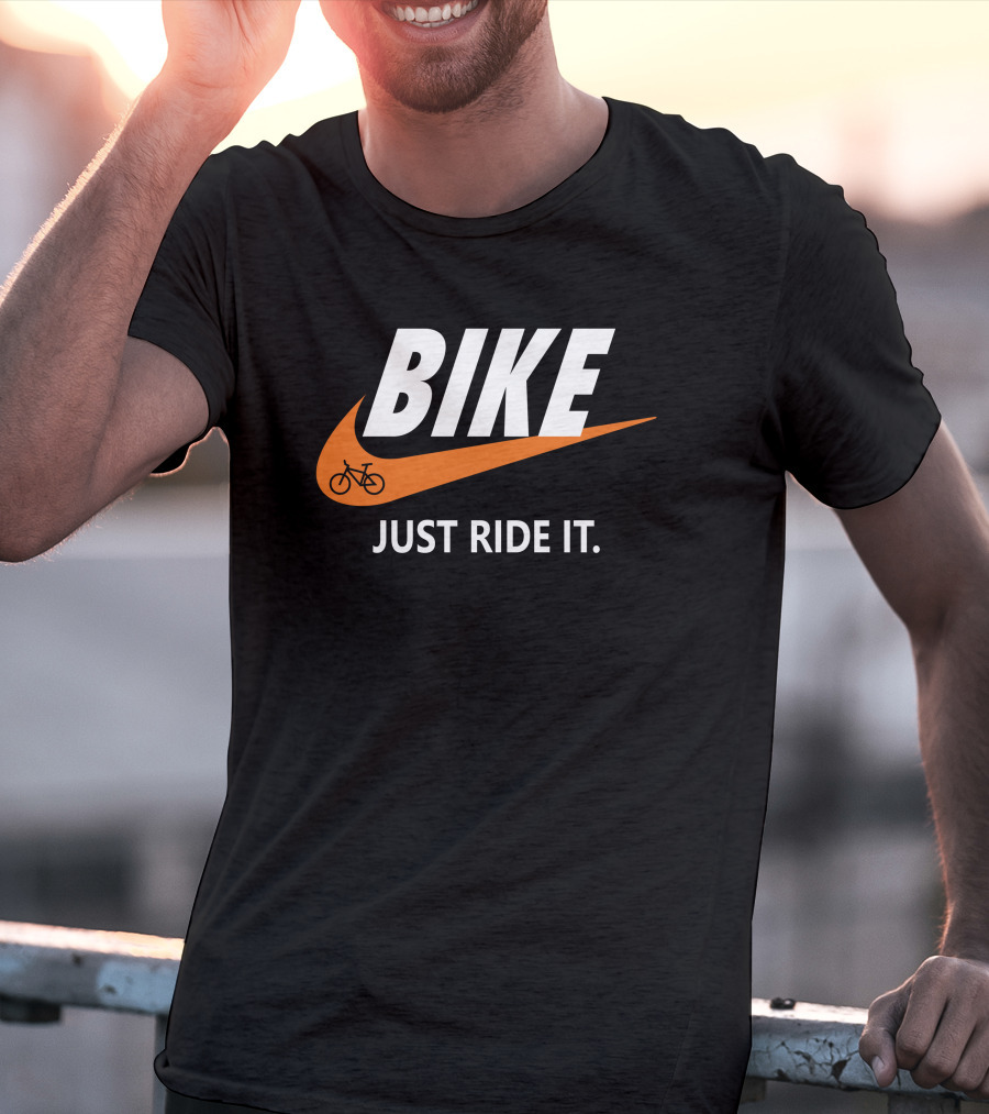 BIKE Just Ride It Swoosh Iconic Cycling T-Shirt