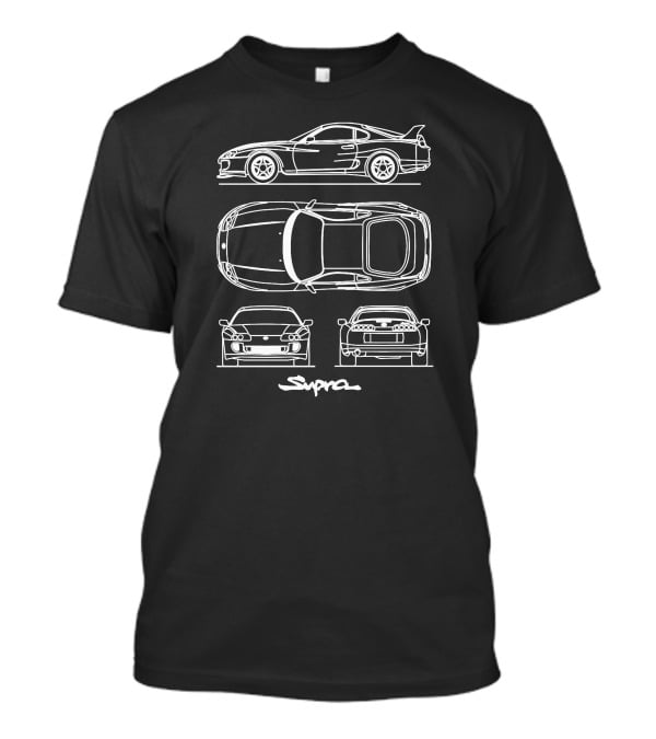 Toyota Supra Line Art Blueprint T-Shirt
